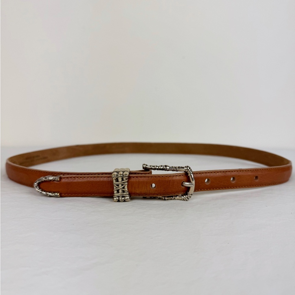Talbots Vintage Bamboo Buckle Brown Belt - Picture 2 of 8
